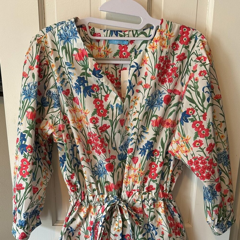 J MCLAUGHLIN Evalyn Madeira Garden Floral Stretch Poplin Dress